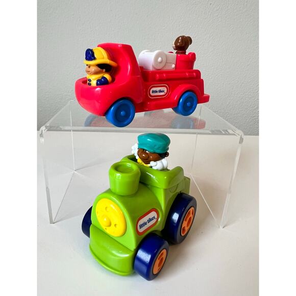 Vintage Burger King Little Tykes Train and Fire Engine Toy Lot Cake Topper - Picture 1 of 7